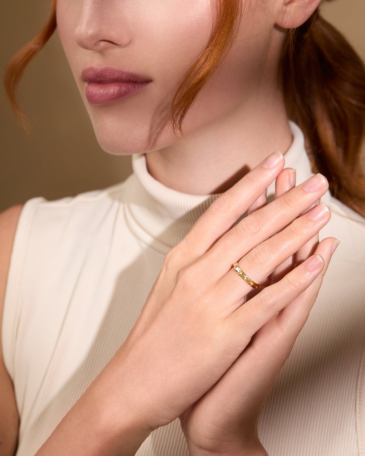 Yellow Gold Simple Rosary Ring