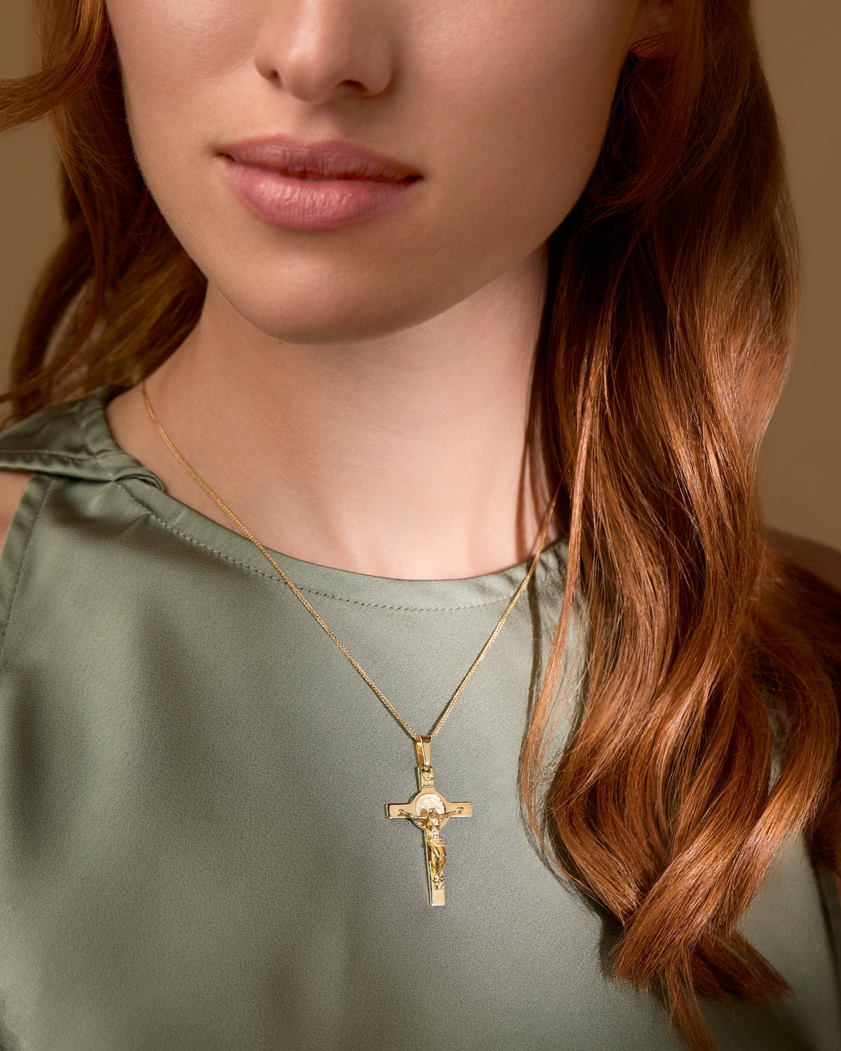 Yellow Gold St. Benedict Crucifix Pendant