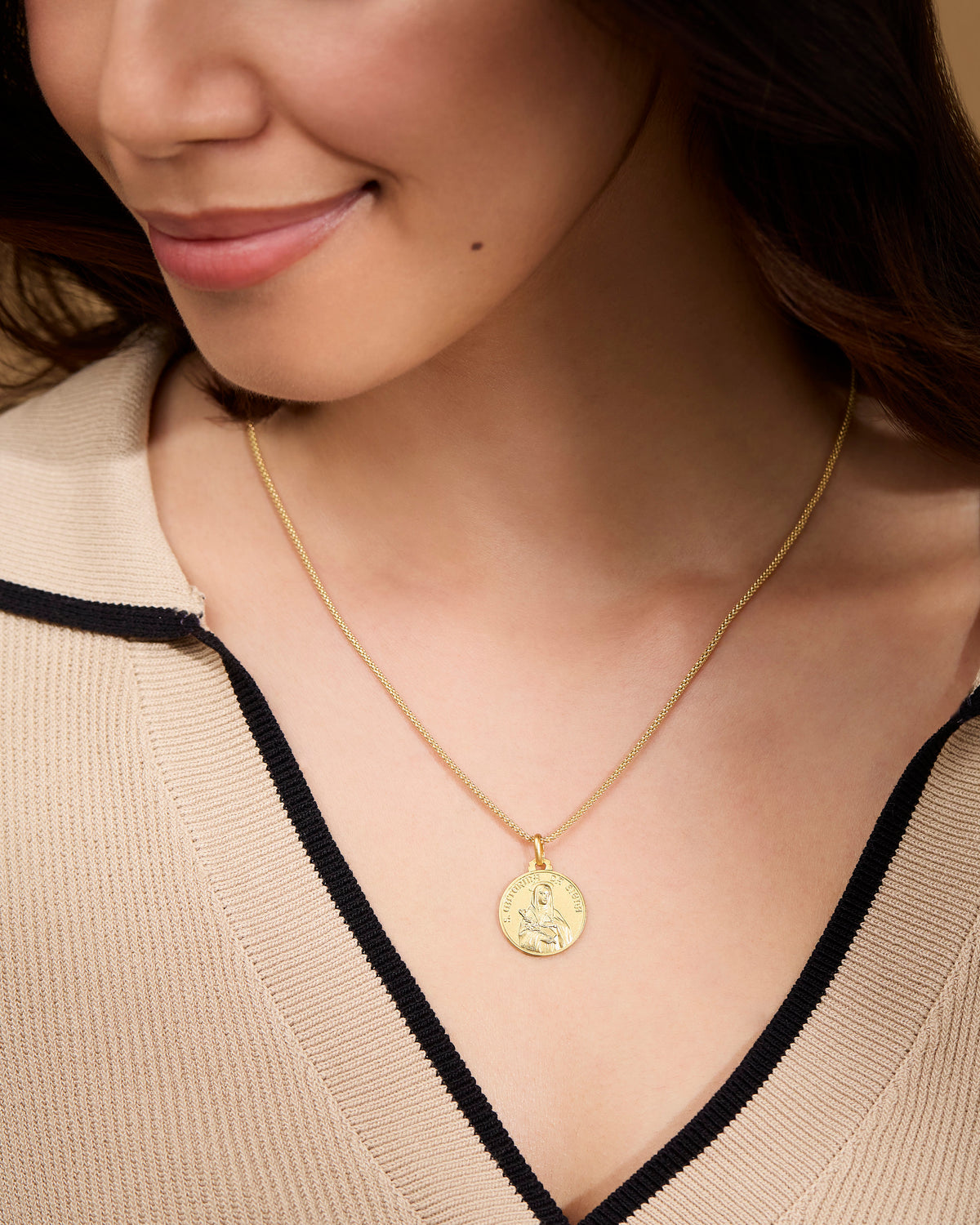 Yellow Gold St. Catherine of Siena Medal