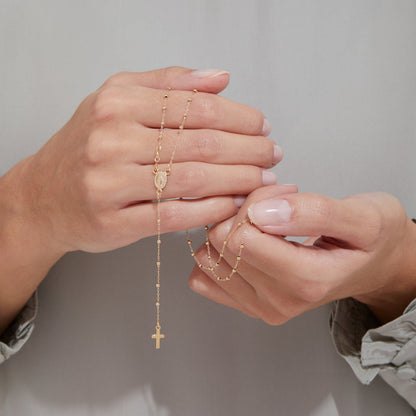 Yellow Gold Tiny Rosary Beads